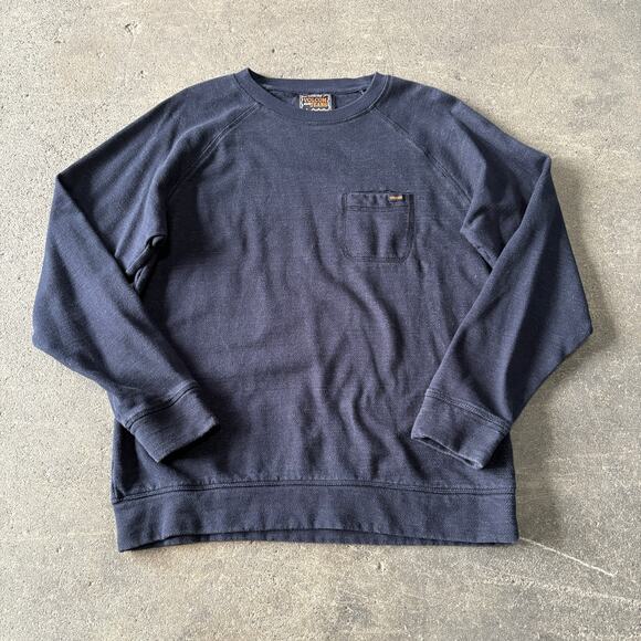Volcom Sweater Mens M Dark Blue Raglan Pullover Sweatshirt Skateboarding Skater - Picture 1 of 9